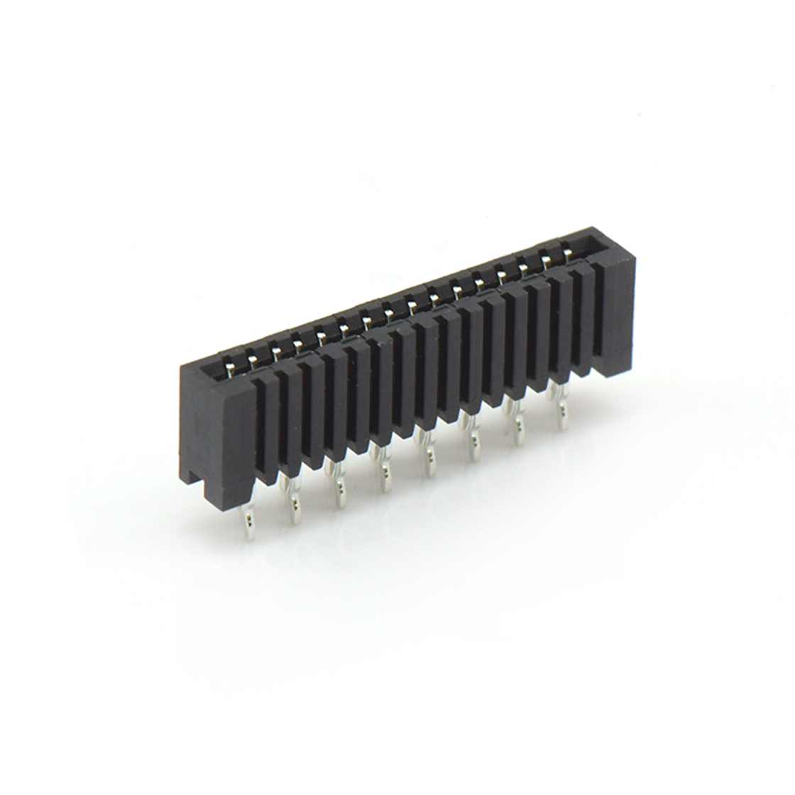 F1005 FPC FFC连接器Pitch 1.00mm 180° C型单排立插 正脚 16Pin黑色